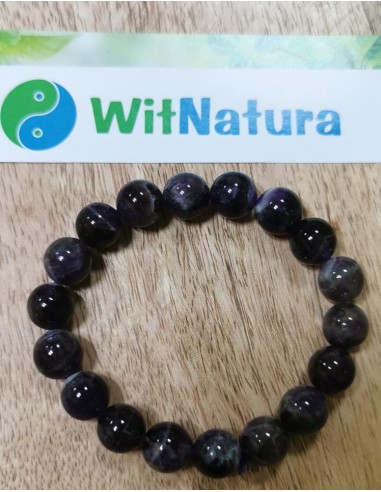 AMETYST CIEMNY, BRANSOLETKA KULKI 10 mm
