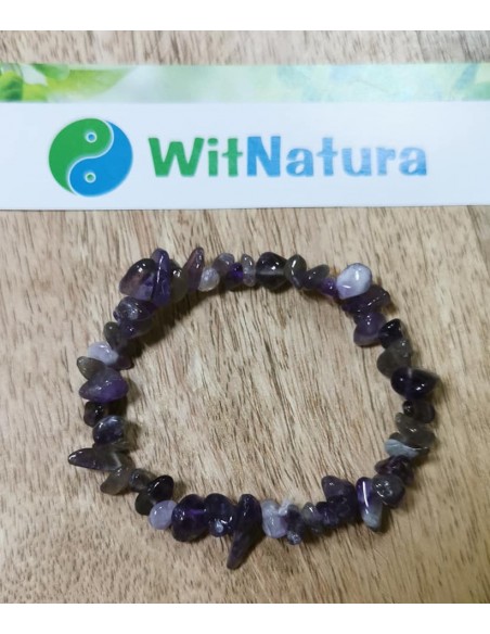 AMETYST CIEMNY, BRANSOLETKA SIECZKA