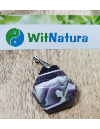 AMETYST FASETOWANY ZE WZOREM, ZAWIESZKA