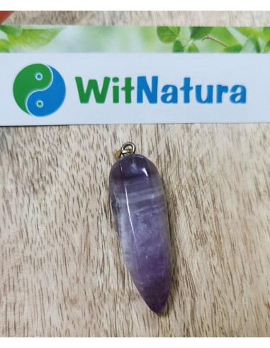 AMETYST WZORKI, ZAWIESZKA SMUKŁA FASETOWANA