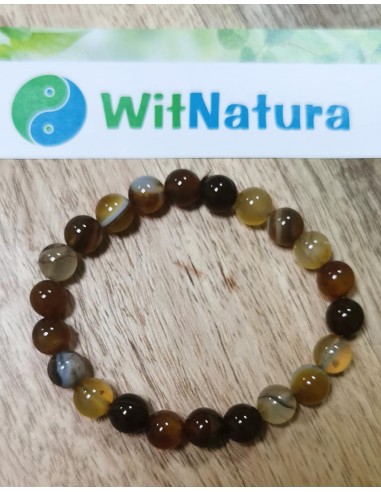 AGAT BRĄZ, BRANSOLETKA KULKI 8 mm