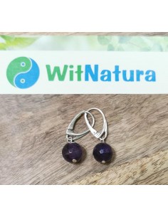 AMETYST KULKI, KOLCZYKI SREBRNE