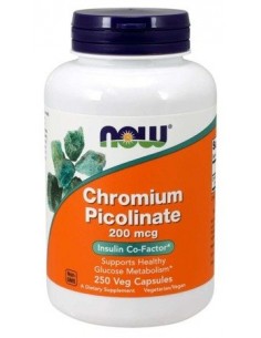 WYPRZEDAŻ - PIKOLINIAN CHROMU ( Chromium Picolinate ) 200 MCG, ,250 VEGE KAPS. - NOW FOODS