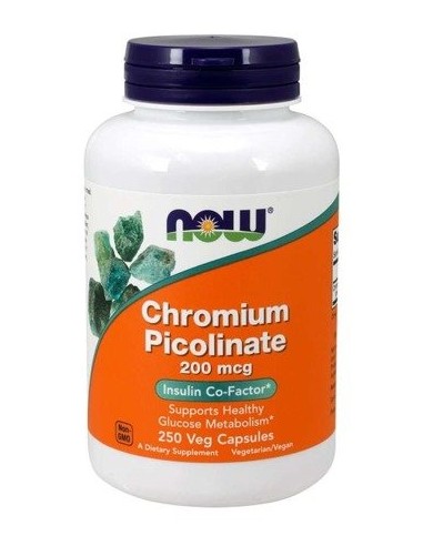WYPRZEDAŻ - PIKOLINIAN CHROMU ( Chromium Picolinate ) 200 MCG, ,250 VEGE KAPS. - NOW FOODS
