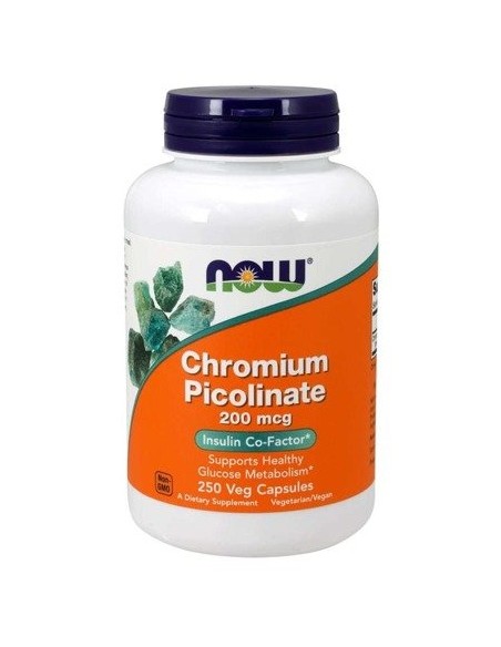 WYPRZEDAŻ - PIKOLINIAN CHROMU ( Chromium Picolinate ) 200 MCG, ,250 VEGE KAPS. - NOW FOODS