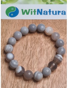 CHALCEDON SZARY, BRANSOLETKA KULKI 10 mm