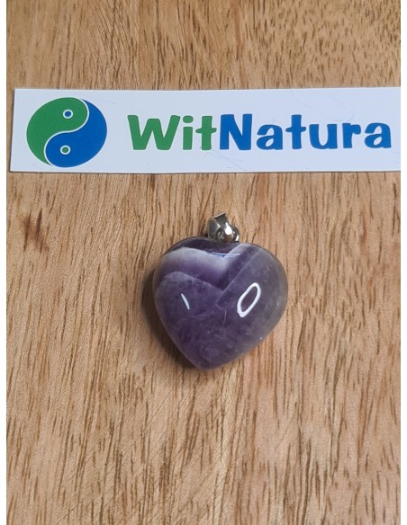 AMETYST WZORKI, 20/20mm, ZAWIESZKA SERCE PĘKATE