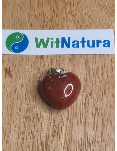 JASPIS CZERWONY , 20/20mm, ZAWIESZKA SERCE PĘKATE