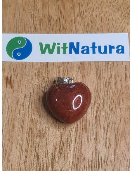 JASPIS CZERWONY , 20/20mm, ZAWIESZKA SERCE PĘKATE