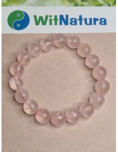 KWARC RÓŻOWY, JASNY, BRANSOLETKA KULKI 10 mm