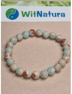 IMPERIAL JASPER ( JASPIS ), BRANSOLETKA KULKI 8 MM