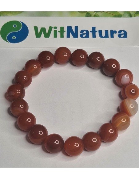 KARNEOL, BRANSOLETKA KULKI 10 mm