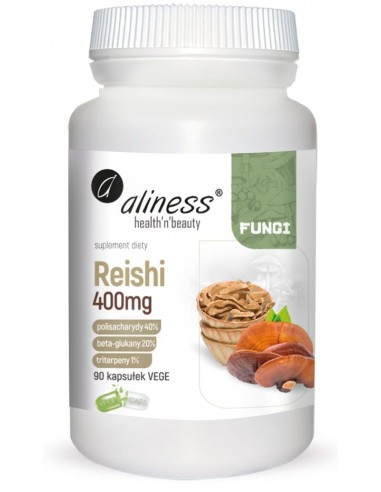 REISHI EKSTRAKT OWOCNIKI 40/20/1, 400MG x 90 VEGE CAPS.- ALINESS