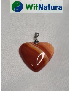 KARNEOL SERCE, 33/33 MM, ZAWIESZKA SREBRNA