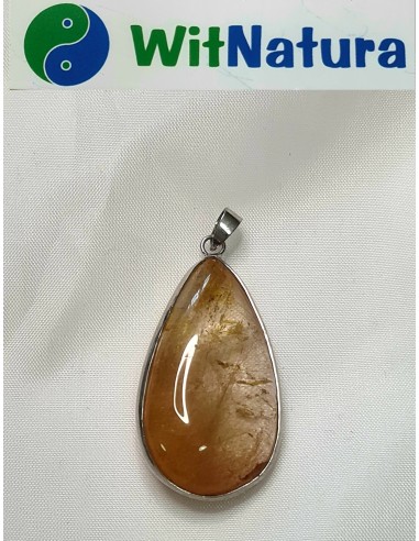 KWARC Z RUTYLEM, 40/23 MM, ZAWIESZKA WYPUKŁA, KROPLA