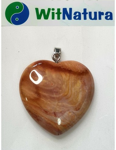 JASPIS POLICHROMOWY, 40/40mm, ZAWIESZKA SERCE