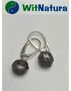 GRANAT, BRYŁKA SUROWA,  KOLCZYKI SREBRNE