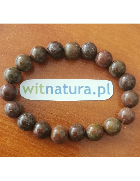 JASPIS BRĄZOWY, BRANSOLETKA KULKI 10 mm