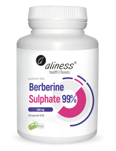 BERBERYNA - BERBERINE SULPHATE 99% 400 mg x 60 VEGE CAPS....