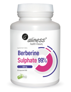 BERBERYNA - BERBERINE SULPHATE 99% 400 mg x 60 VEGE CAPS. - ALINESS
