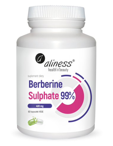 BERBERYNA - BERBERINE SULPHATE 99% 400 mg x 60 VEGE CAPS. - ALINESS