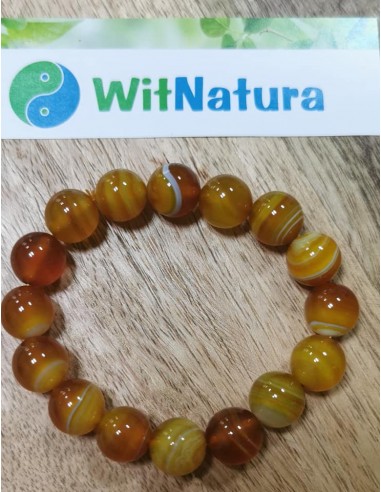 AGAT ŻÓŁTY, BRANSOLETKA KULKI 10 mm