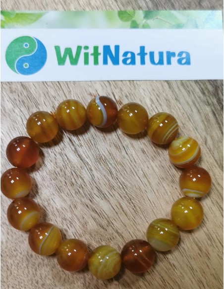 AGAT ŻÓŁTY, BRANSOLETKA KULKI 10 mm