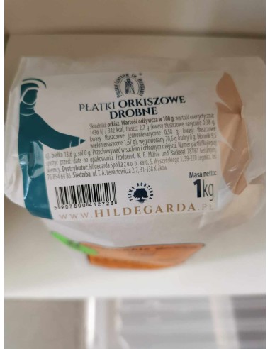 PŁATKI ORKISZOWE DROBNE 1kg HILDEGARDA