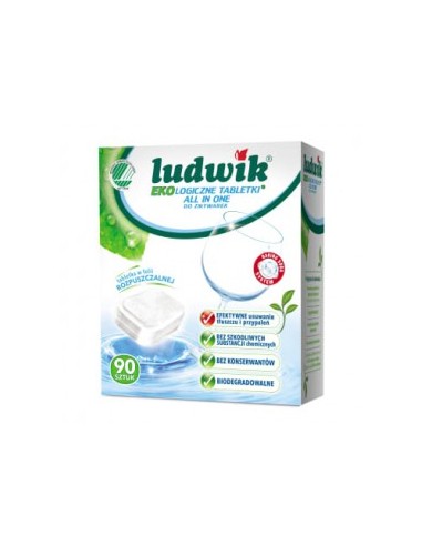 EKOLOGICZNE TABLETKI DO ZMYWARKI, ALL IN ONE, EU ECOLABEL, 75 SZT, LUDWIK
