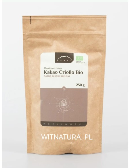KAKAO CRIOLLO BIO SUROWE RAW, MIELONE 250g - NANGA