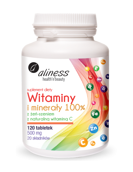 WITAMINY I MINERAŁY 100% 120 TABL. - ALINESS