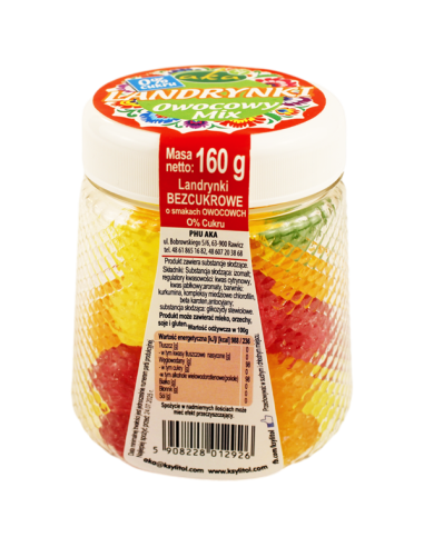 LANDRYNKI OWOCOWE OWOCOWY MIX ze stewią bez cukru 160g (słoik) AKA