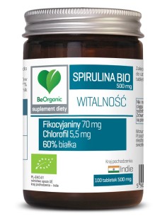 SPIRULINA BIO 500 mg x 100 TABL. - BEORGANIC - ALINESS