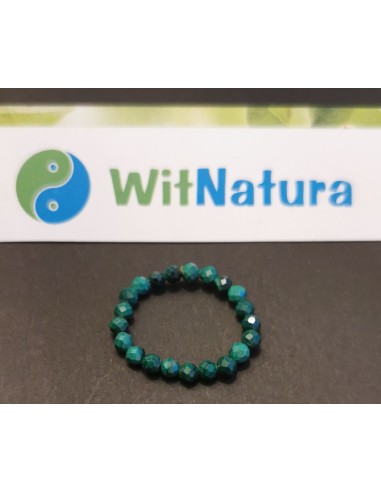 MALACHIT, PIERŚCIONEK, KULKA FASETOWANA 3MM