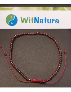 GRANAT, REGULOWANA BRANOSOLETKA, FASETOWANE KULKI 2MM