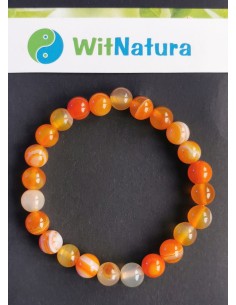 AGAT POMARAŃCZOWY, BRANSOLETKA KULKI 8 mm