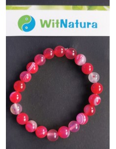 AGAT RÓŻOWY, BRANSOLETKA KULKI 8 mm