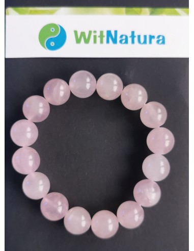 KWARC RÓŻOWY, BRANSOLETKA KULKI 12 mm