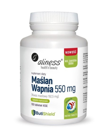 MAŚLAN WAPNIA 550MG (BEZ SODU) x 100 tab. matrycowych - ALINESS