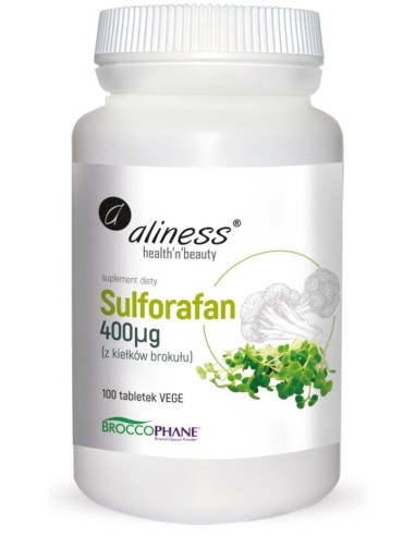 SULFORAFAN Z KIEŁKÓW BROKUŁU 400 µg x 100 Vege tabs.  - ALINESS