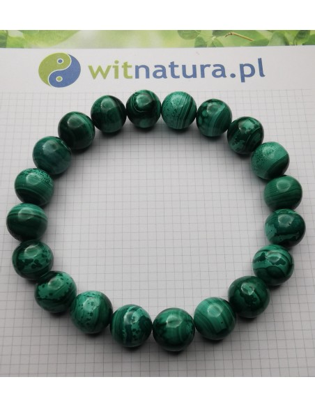 MALACHIT, BRANSOLETKA KULKI 6 MM
