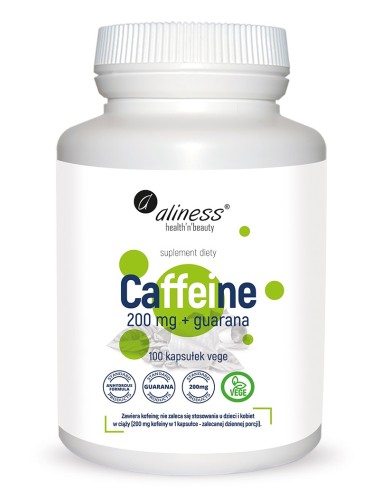 CAFFEINE 200 MG + GUARANA x 100 kaps. vege - ALINESS