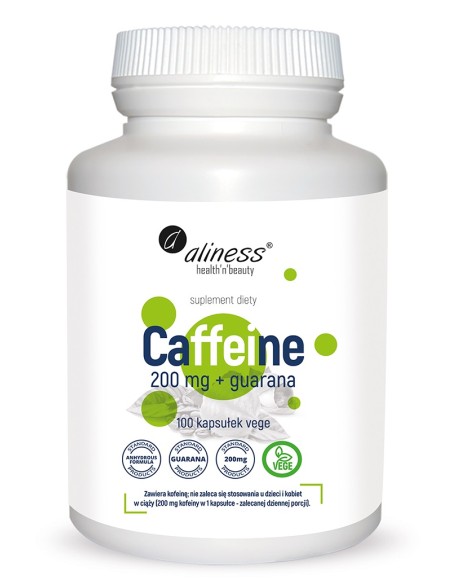CAFFEINE 200 MG + GUARANA x 100 kaps. vege - ALINESS
