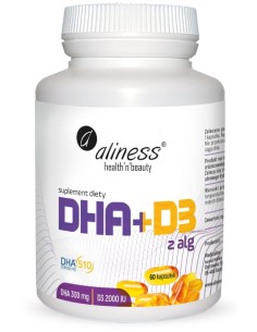 OMEGA DHA 300 mg z alg + D3 2000IU 60 KAPS.- ALINESS
