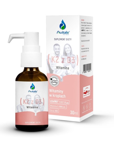 WITAMINA K2 z D3 W KROPLACH, 25µg/1000IU 30 ml, AVITALE - ALINESS