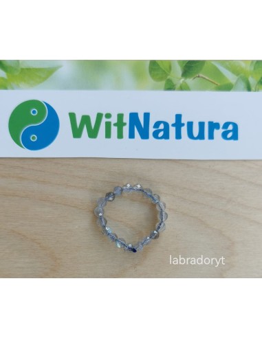 LABRADORYT, PIERŚCIONEK, KULKA FASETOWANA 3MM