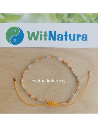 CYRKON, REGULOWANA BRANSOLETKA, FASETOWANE KULKI 2MM