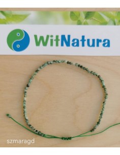 SZMARAGD, REGULOWANA BRANSOLETKA, FASETOWANE KULKI 2MM