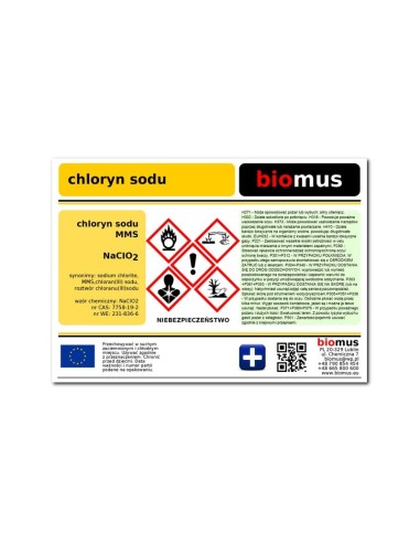 CHLORYN SODU MMS CZYSTY R-R 25-28% 500ml SZKLANA BUTELKA BIOMUS