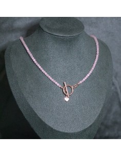 Naszyjnik Toggle Kwarc Różowy 3mm - Crystals Break 2